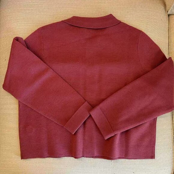 BEST Sezane Betty Cardigan Medium Rosewood Pink Knit Causal Wool French - Picture 9 of 10